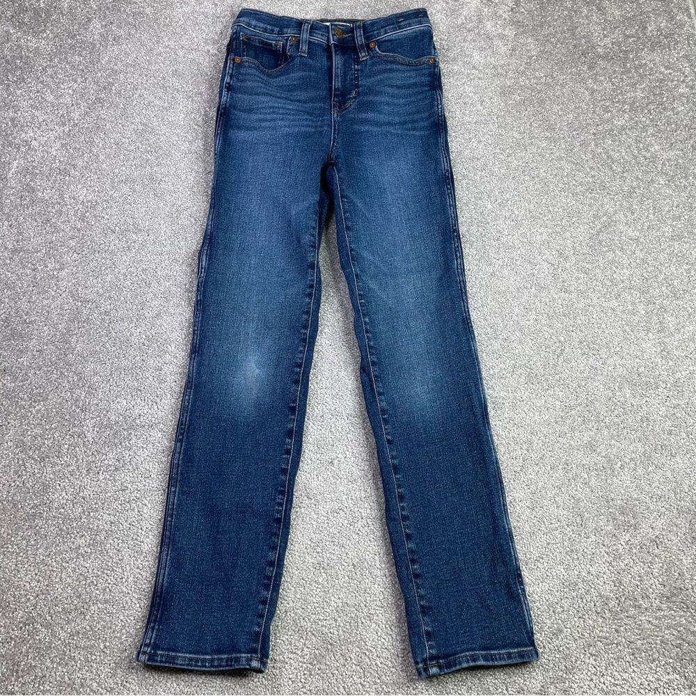 Madewell Stovepipe Jeans Women's 24 Blue Slim Straight High Rise Dark Wash